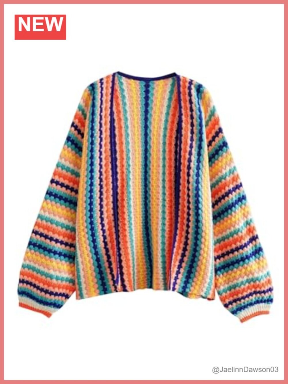 SOLY HUX Women's Striped Open Front Knit Cardigan Long Sleeve Sweater